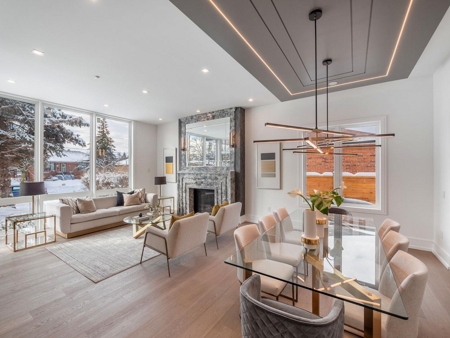 Modern Toronto living space lighting