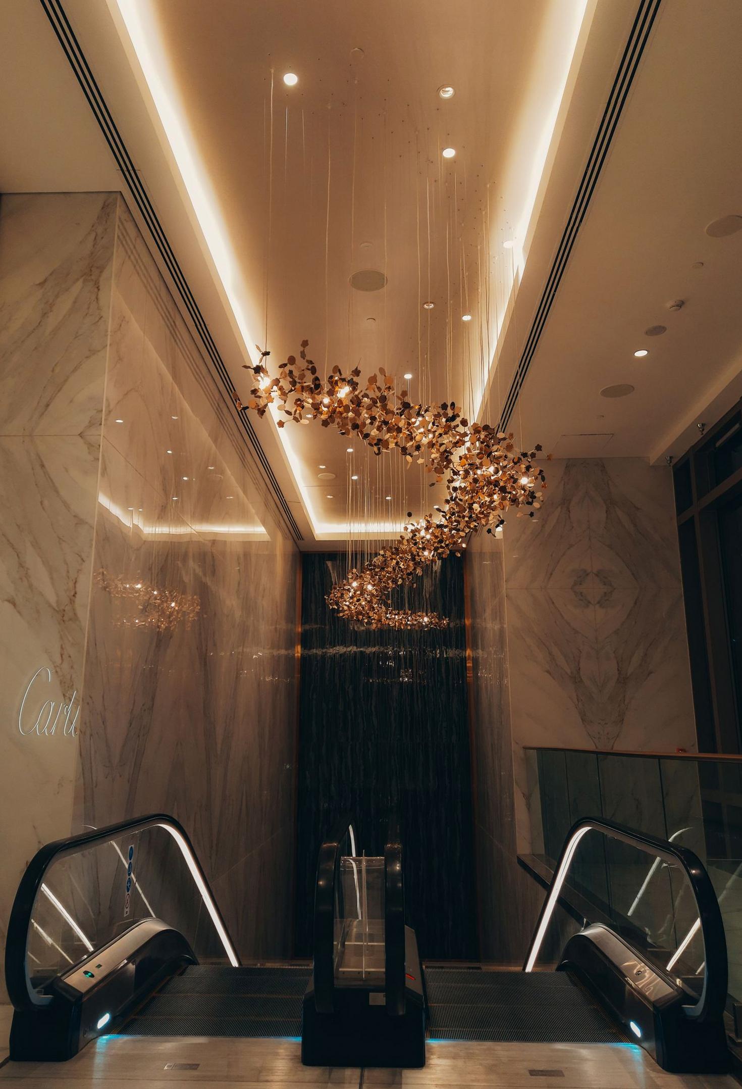Commercial mall lighting installation